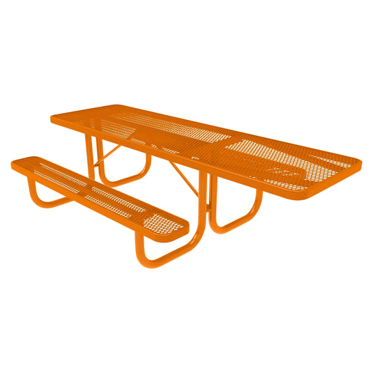 One-End ADA-Accessible Weatherproof Rectangular Outdoor Picnic Table With Colored Frame