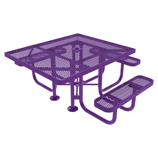 46" x 54" ADA-Accessible Weatherproof Square Outdoor Picnic Table With Colored Frame
