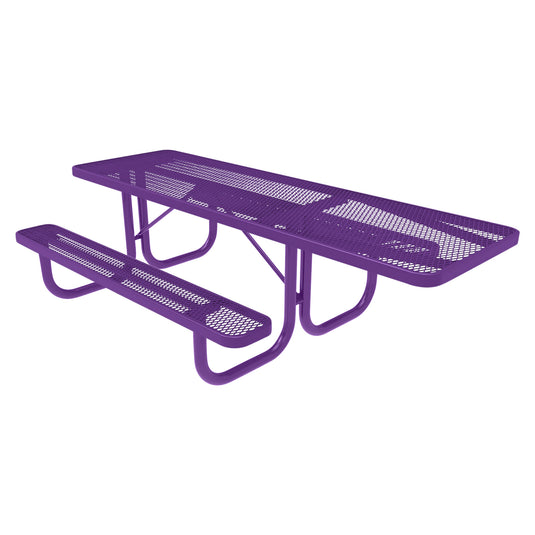 One-End ADA-Accessible Weatherproof Rectangular Outdoor Picnic Table With Colored Frame