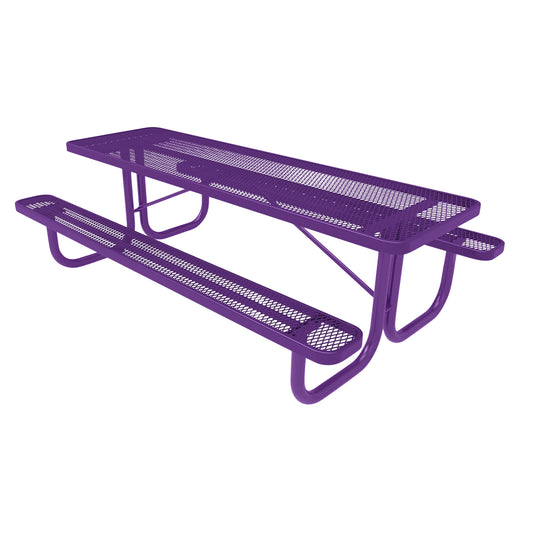 8 FT Commercial Rectangular Outdoor Picnic Table With Colored Frame