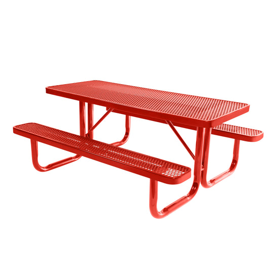 6 FT Commercial Rectangular Outdoor Picnic Table With Colored Frame