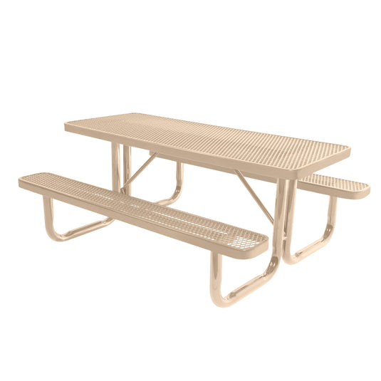 6 FT Commercial Rectangular Outdoor Picnic Table With Colored Frame