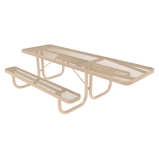 One-End ADA-Accessible Weatherproof Rectangular Outdoor Picnic Table With Colored Frame