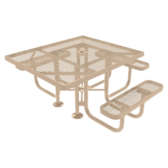 46" x 54" ADA-Accessible Weatherproof Square Outdoor Picnic Table With Colored Frame