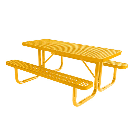 6 FT Commercial Rectangular Outdoor Picnic Table With Colored Frame