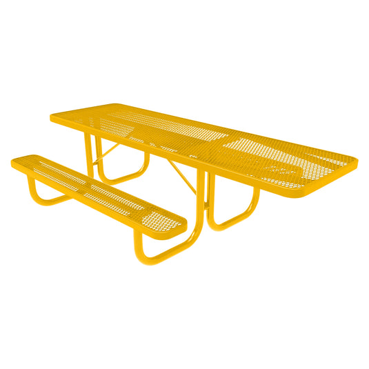 One-End ADA-Accessible Weatherproof Rectangular Outdoor Picnic Table With Colored Frame