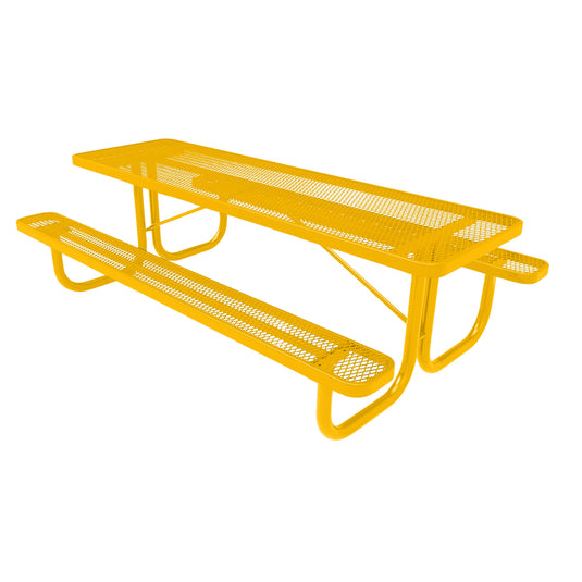 8 FT Commercial Rectangular Outdoor Picnic Table With Colored Frame