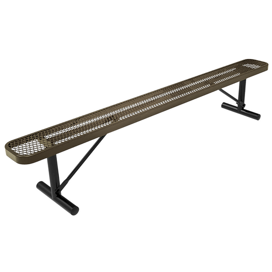8 FT All-Weather Park Bench without Back, Portable Frame