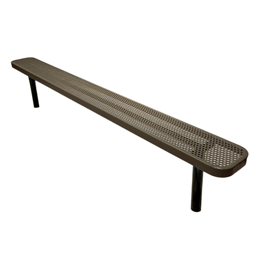 8FT Industrial Park Bench without Back, Inground Mount Frame