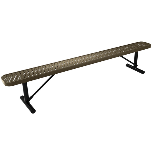 8 FT All-Weather Park Bench without Back, Portable Frame