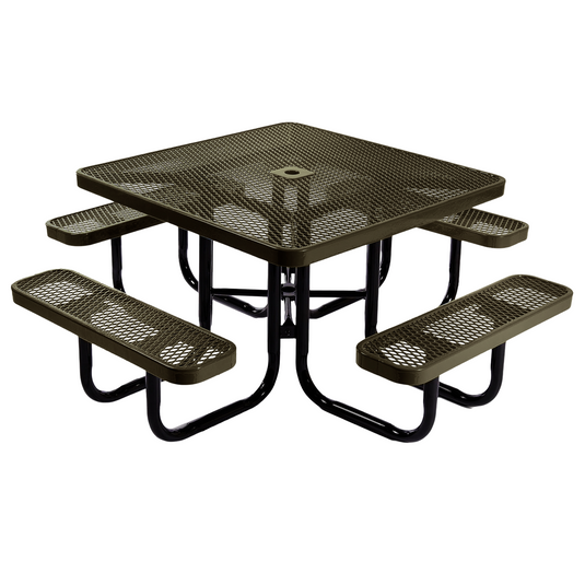 46" Square Metal Outdoor Picnic Table
