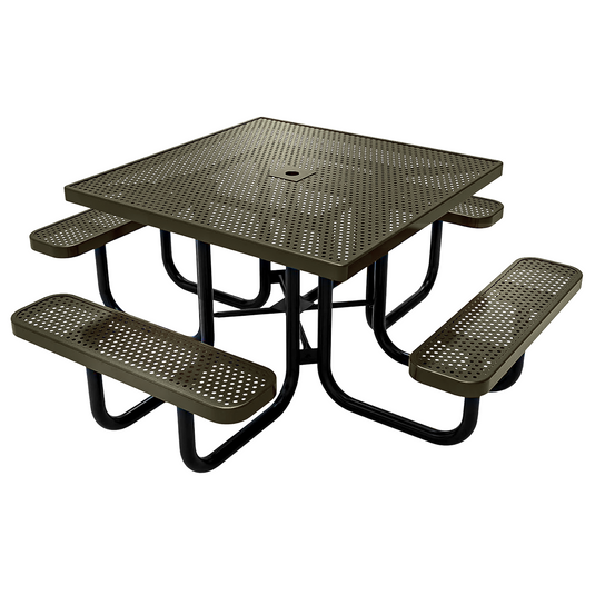 46" Square Metal Outdoor Picnic Table