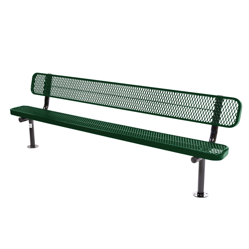 Load image into Gallery viewer, Commercial Expanded Metal Park Bench with Surface Mount Frame
