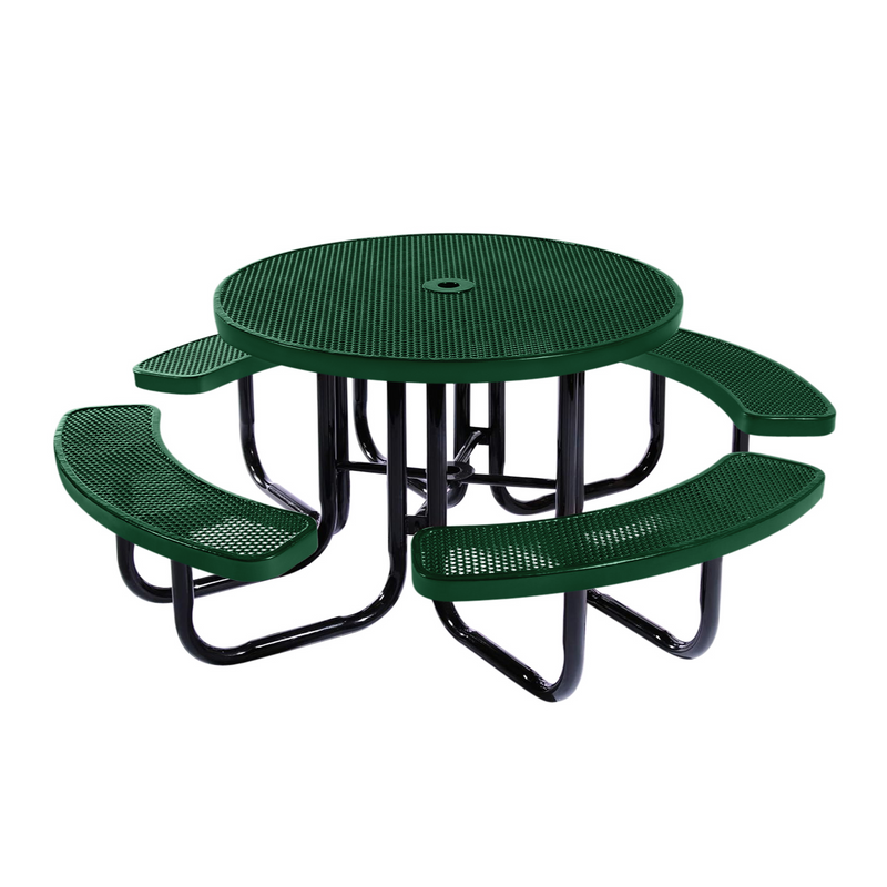 Load image into Gallery viewer, All-Weather Square &amp; Round Metal Outdoor Picnic Table with Benches
