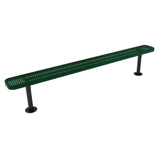 8FT Commercial Park Bench without Back, Surface Mount Frame