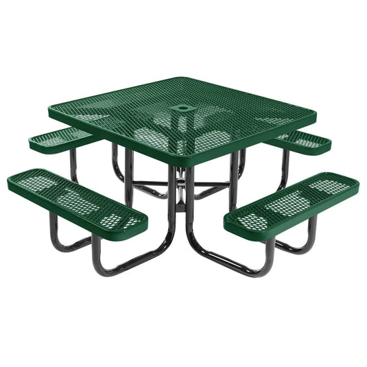 46" Square Metal Outdoor Picnic Table