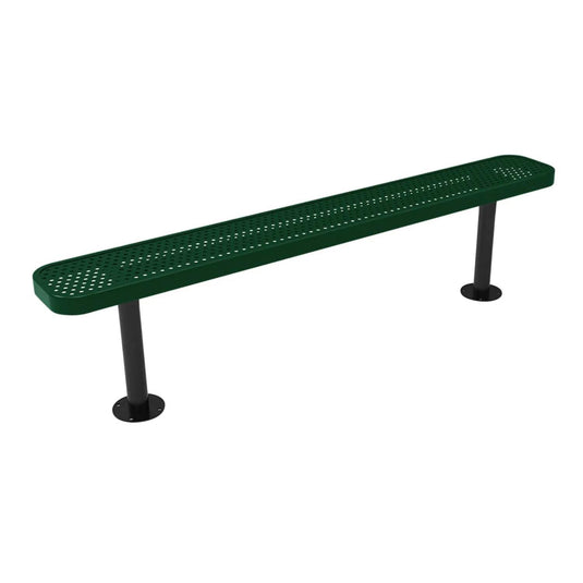 6FT Commercial Park Bench without Back, Surface Mount Frame
