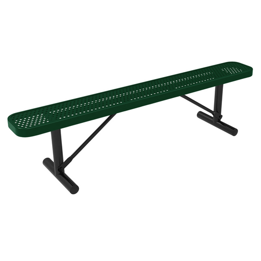 All-Weather Punched Steel Park Bench with Portable Frame