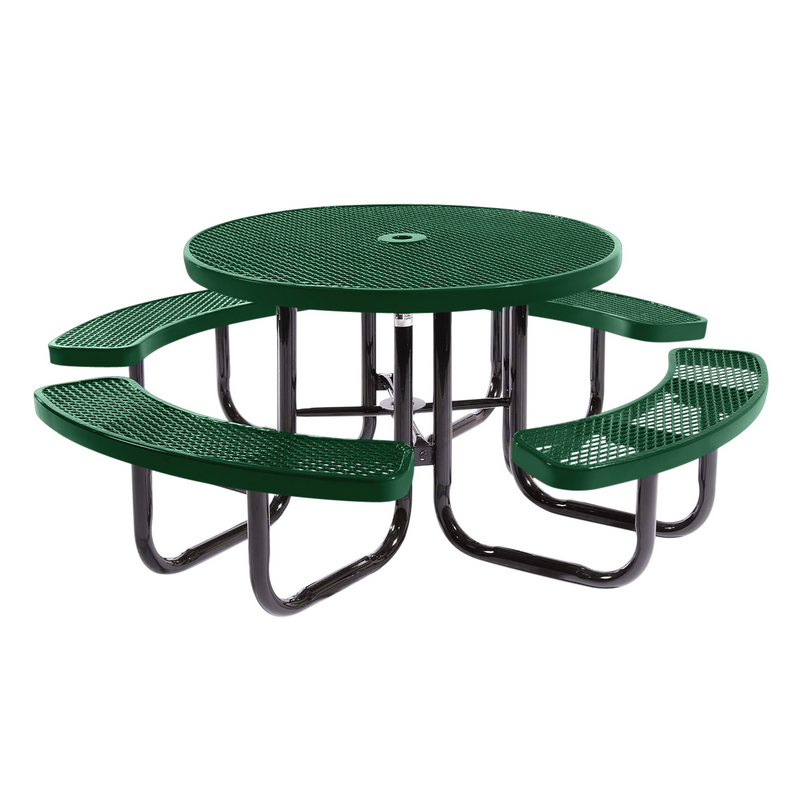 Load image into Gallery viewer, All-Weather Square &amp; Round Metal Outdoor Picnic Table with Benches
