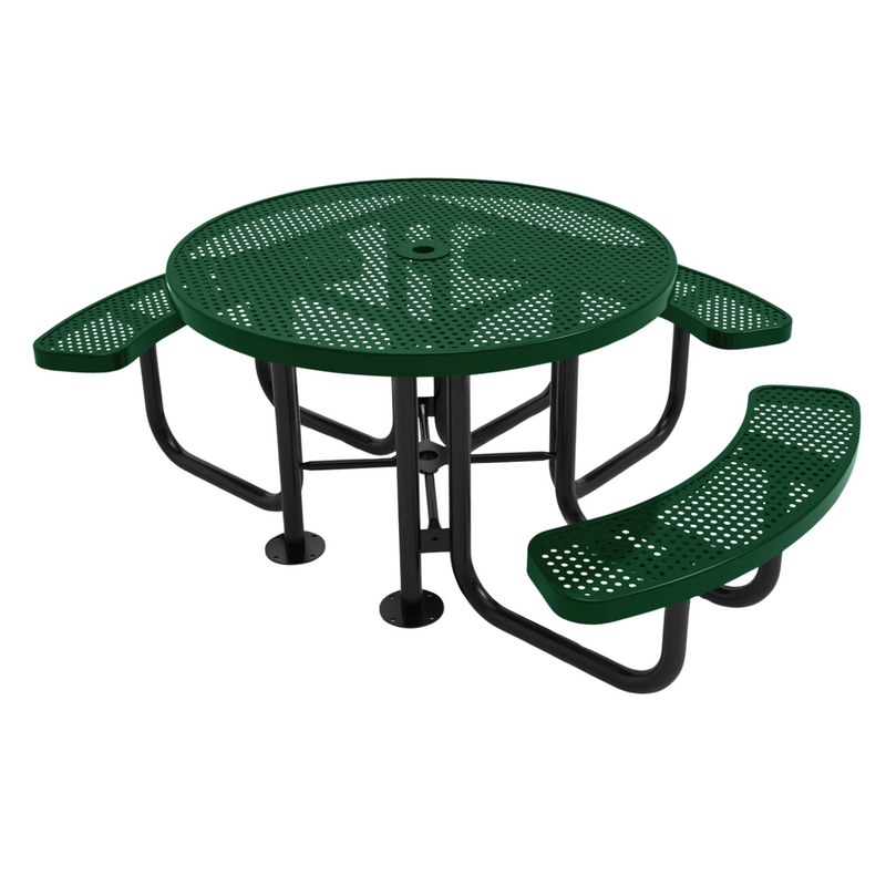 Load image into Gallery viewer, Heavy Duty 3-Seat Round Metal Outdoor Picnic Tables
