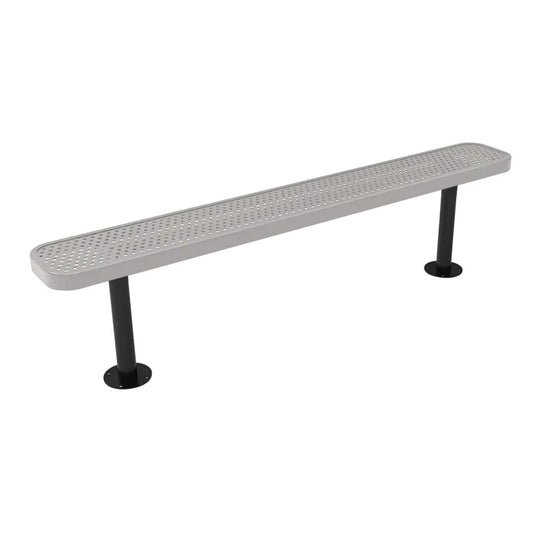 6FT Commercial Park Bench without Back, Surface Mount Frame