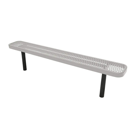6FT Industrial Park Bench without Back, Inground Mount Frame