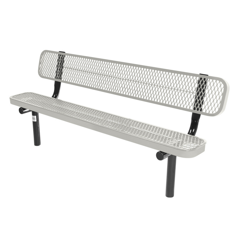 Load image into Gallery viewer, Industrial Expanded Metal Park Bench with Inground Mount Frame
