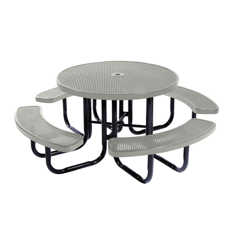 Load image into Gallery viewer, All-Weather Square &amp; Round Metal Outdoor Picnic Table with Benches
