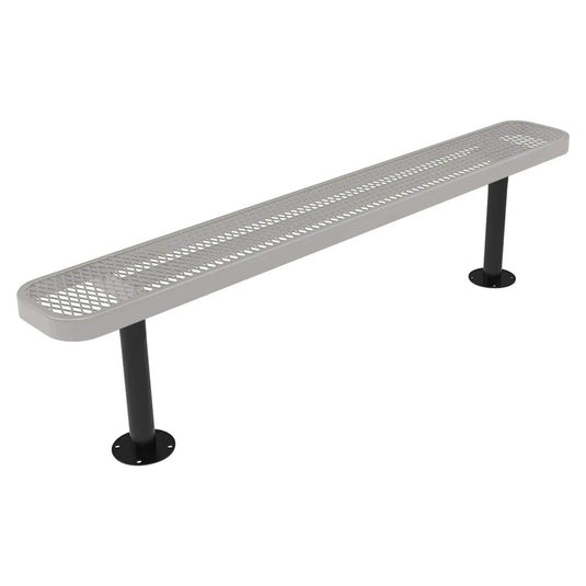 6FT Commercial Park Bench without Back, Surface Mount Frame