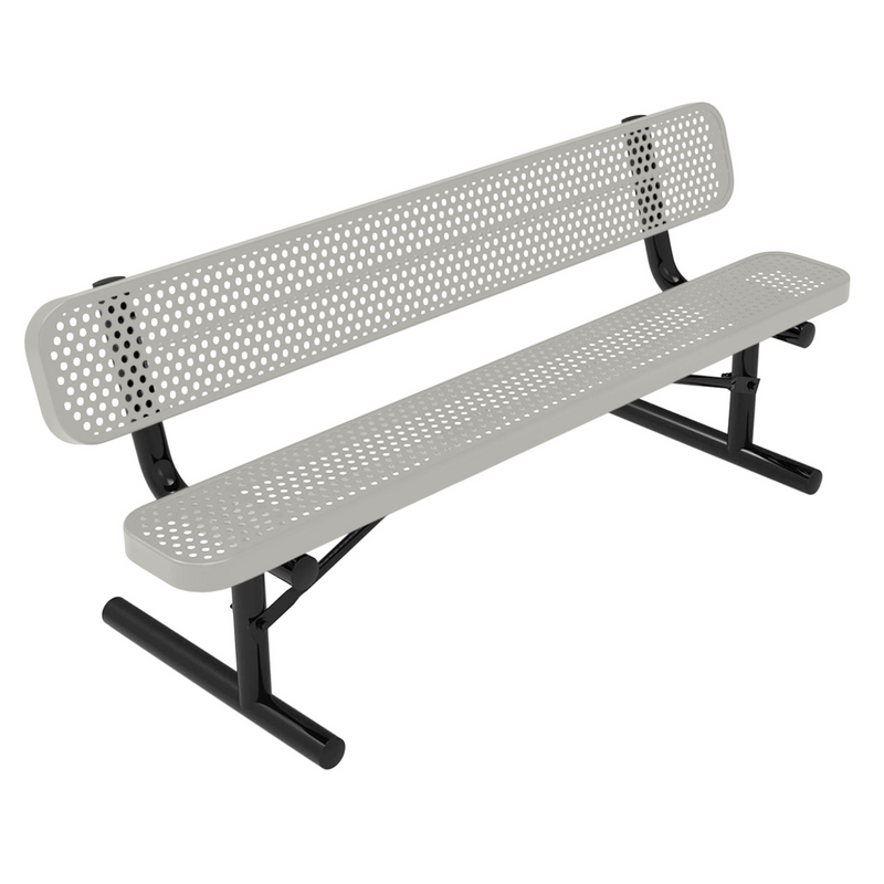 Load image into Gallery viewer, All-Weather Punched Steel Park Bench with Portable Frame
