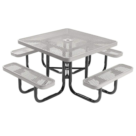 46" Square Metal Outdoor Picnic Table