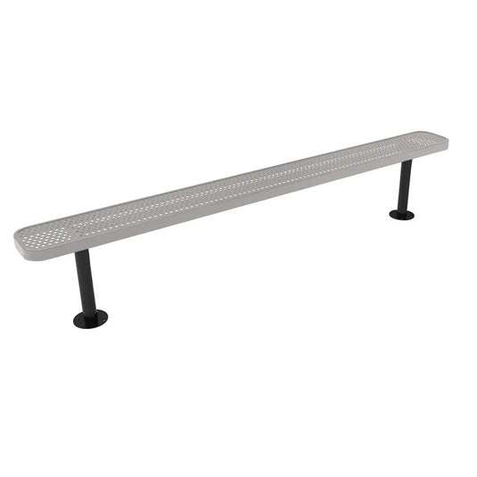 8FT Commercial Park Bench without Back, Surface Mount Frame