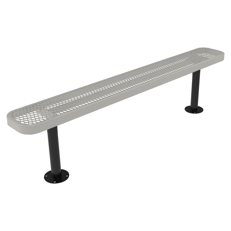 Load image into Gallery viewer, Commercial Expanded Metal Park Bench with Surface Mount Frame
