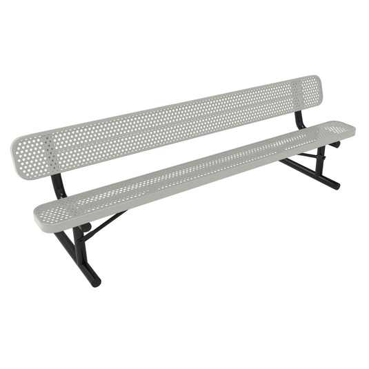 All-Weather Punched Steel Park Bench with Portable Frame