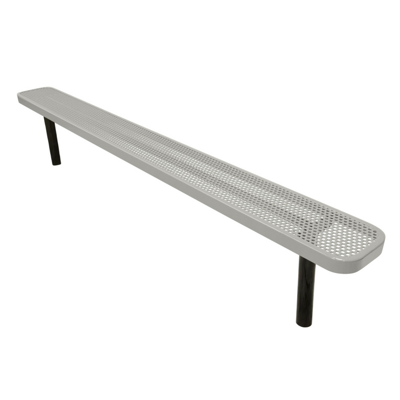 Load image into Gallery viewer, Durable Punched Steel Park Bench with Inground Mount Frame
