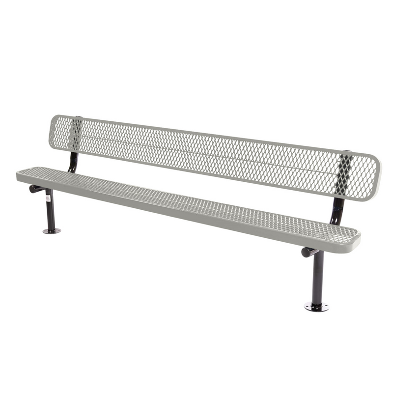 Load image into Gallery viewer, Commercial Expanded Metal Park Bench with Surface Mount Frame
