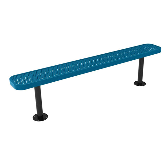 6FT Commercial Park Bench without Back, Surface Mount Frame