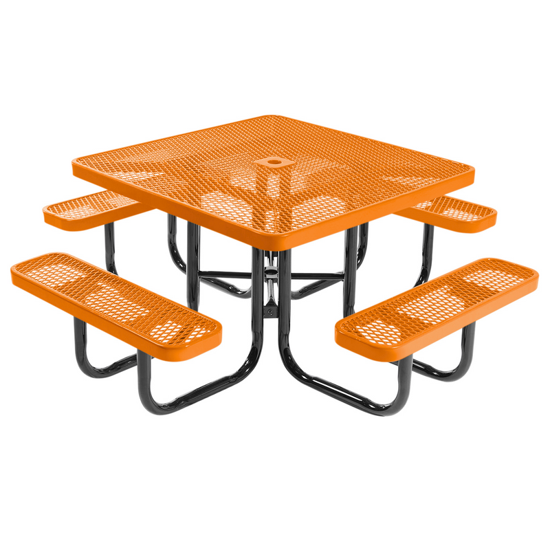 Load image into Gallery viewer, All-Weather Square Metal Outdoor Picnic Tables
