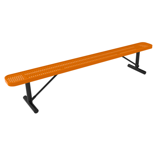 All-Weather Punched Steel Park Bench with Portable Frame