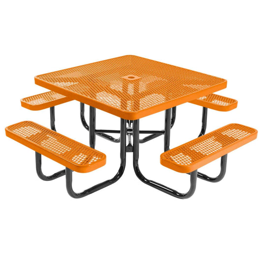 46" Square Metal Outdoor Picnic Table
