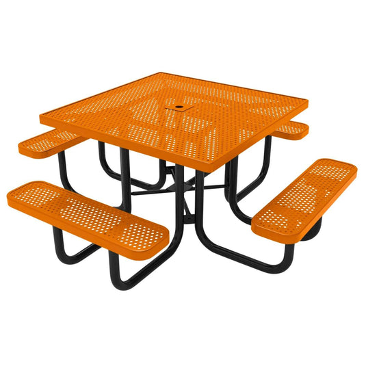 46" Square Metal Outdoor Picnic Table