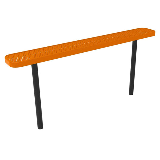 6FT Industrial Park Bench without Back, Inground Mount Frame