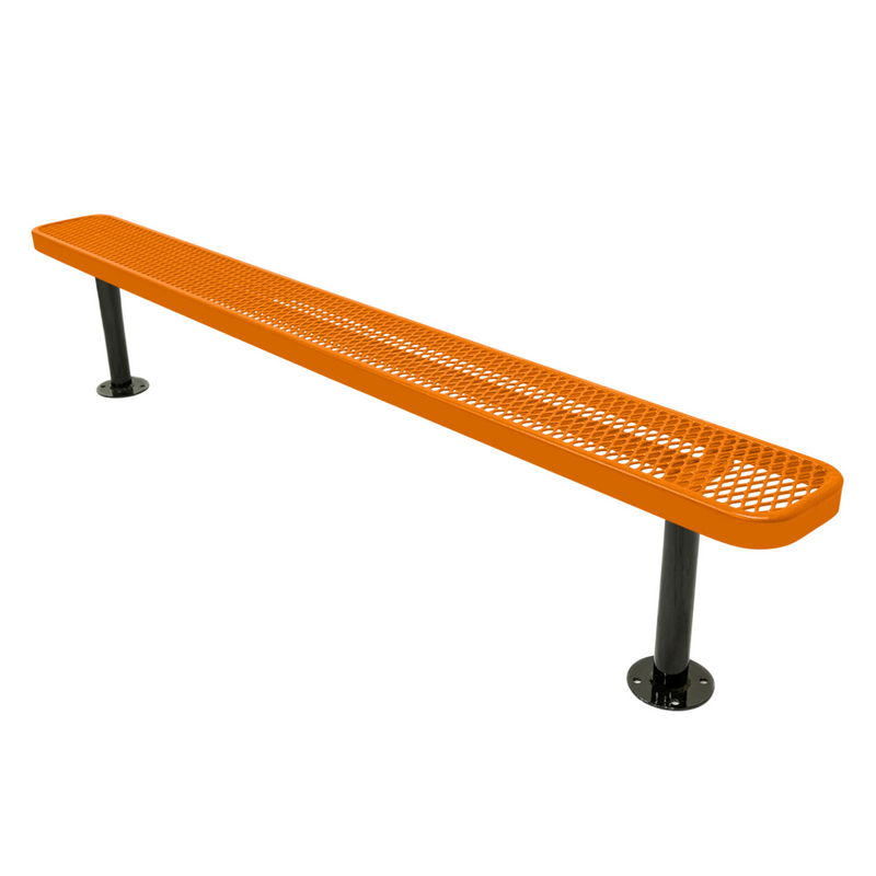 Load image into Gallery viewer, Commercial Expanded Metal Park Bench with Surface Mount Frame
