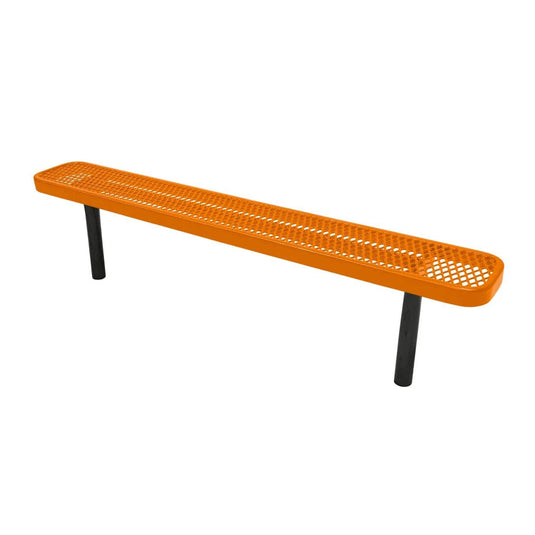 6FT Industrial Park Bench without Back, Inground Mount Frame