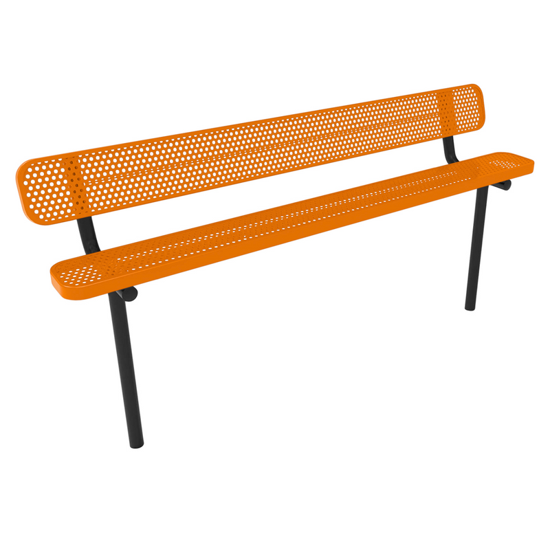 Load image into Gallery viewer, Durable Punched Steel Park Bench with Inground Mount Frame
