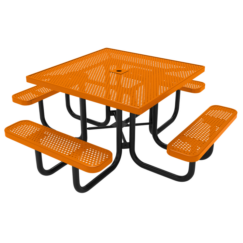 Load image into Gallery viewer, All-Weather Square Metal Outdoor Picnic Tables
