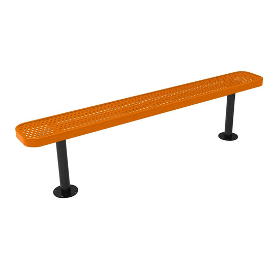 6FT Commercial Park Bench without Back, Surface Mount Frame