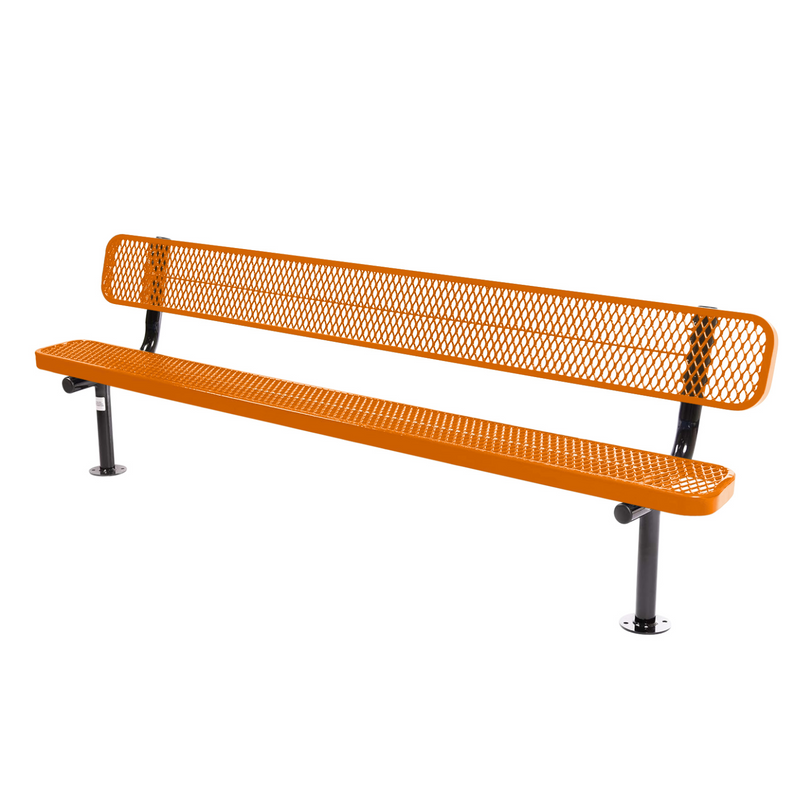 Load image into Gallery viewer, Commercial Expanded Metal Park Bench with Surface Mount Frame
