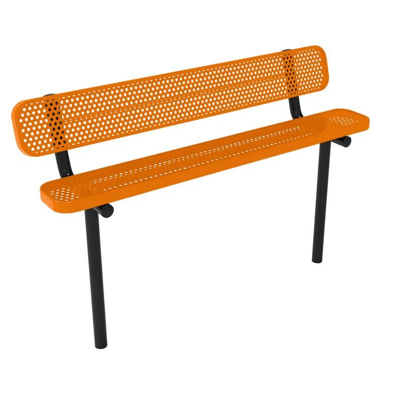 Load image into Gallery viewer, Durable Punched Steel Park Bench with Inground Mount Frame
