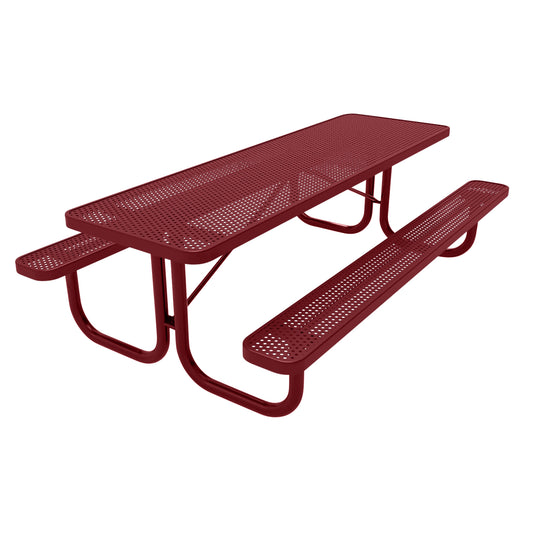 8 FT Commercial Rectangular Outdoor Picnic Table With Colored Frame